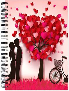 VenTechno Love Theme Wirebound Ruled Paper Sheets Personal and Office Stationary Notebooks Diary A5 Diary Ruled 160 Pages