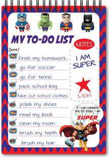 Nourish A6 Kids Superhero Planner A6 Planner/Organizer Ruled 75 Pages