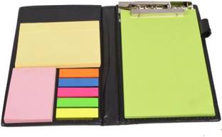 COI MEMO NEON NOTE PAD/MEMO NOTE BOOK WITH STICKY NOTES & CLIP HOLDER IN DIARY STYLE A5 Memo Pad UNRULED 50 Pages