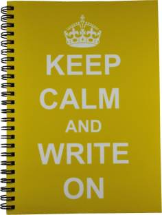 Nourish Keep Calm & Write On Yellow Ruled Pages A5 Diary Ruled 75 Pages