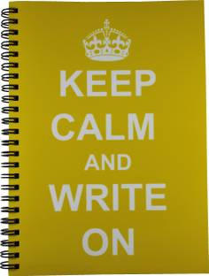 Nourish Keep Calm & Write On Yellow Plain Pages A5 Diary Unruled 75 Pages