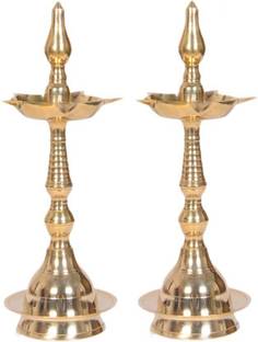 VISHNU KERLA FANCY Brass (Pack of 2) Table Diya Set