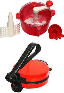 Eco Shopee COMBO OF RED ROTIMAKER WITH RED DOUGH MAKER Roti/Khakhra Maker