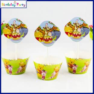 FUNCART Winnie The Pooh theme cup cake wrapper Pooh paper Gift Wrapper
