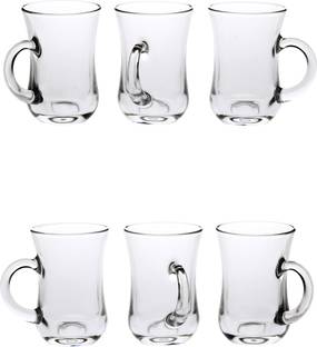 Somil (Pack of 6) New Look Somil Glass Multipurpose Beer Mug With Handle Set Of 6 Glass Set Beer Mug