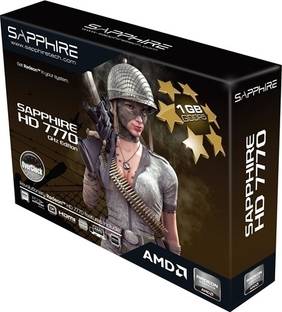 Sapphire HD 7770 OC Edition GDDR5 1 GB AMD/ATI Chipset 128 bit 1100 MHz Graphics Card