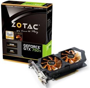 ZOTAC GTX 750Ti OC GDDR5 2 GB NVIDIA Chipset 128 bit 1046 MHz Graphics Card
