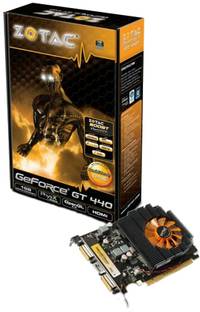 ZOTAC Geforce GT440 DDR3 1 GB NVIDIA Chipset 128 bit 810 MHz Graphics Card