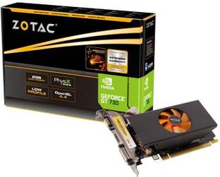 ZOTAC GT 730 2GB DDR5 2 GB NVIDIA Chipset 64 bit 902 MHz Graphics Card