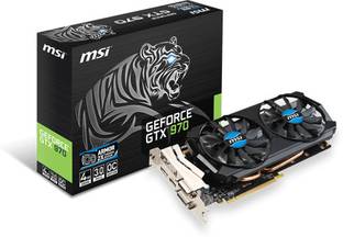MSI GTX 970 4GD5T OC GDDR5 4 GB NVIDIA Chipset 256 bit 1102 MHz Graphics Card