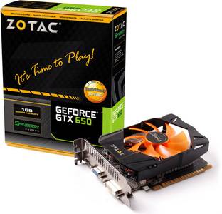 ZOTAC NVIDIA GTX650 Synergy Edition 1GB 128-bit GDDR5 Graphics Card