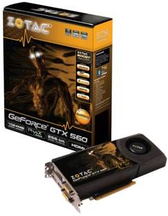 ZOTAC GeForce GTX 560 DDR5 1 GB NVIDIA Chipset 256 bit 820 MHz Graphics Card