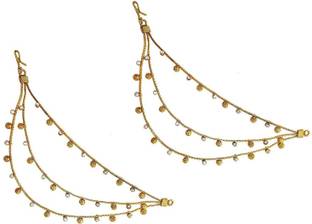 MEHRUNNISA Triple Layer Gold Tone Hair Chain