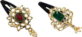 FURE Combo of Kundan Snap Tic Tac Clip