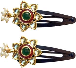 FURE Kundan Flower Tic Tac Clip