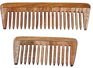 Royaltyroute Natural Neem Wood Comb, Set of 2 for Hair Care