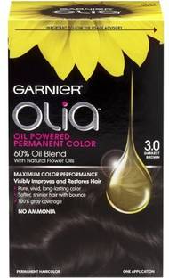 GARNIER Olia Oil Powered Permanent Hair color , 3.0 Darkest Brown