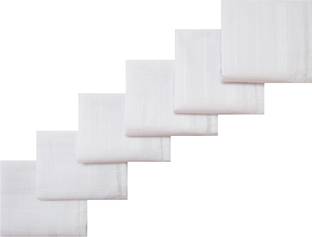 RC. ROYAL CLASS White Self Borders ["White"] Handkerchief