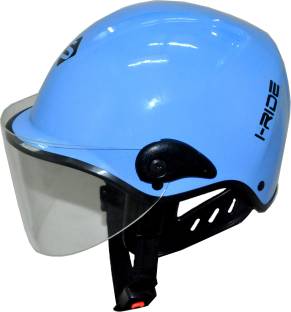 SAVIOUR I-Ride Glossy Unisex Blue Sky - Clear Visor Motorbike Helmet