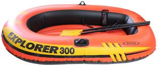 INTEX Explorer Boat 300 For 3 Person 186KG (83" X 46" X 16" ) With Oars & Pump Inflatable Swimming Pool