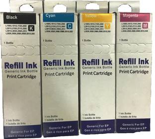 Print Cartridge Set for Epson L455 Black + Tri Color Combo Pack Ink Cartridge