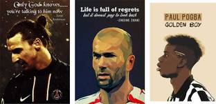 Vprint Combo pack of football poster Wall Poster Quotes & Motivation ,(12X18) Paper Print