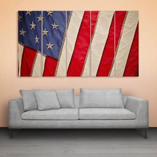 inephos Multiple Frames USA Flag Wall Painting Digital Reprint 30 inch x 52 inch Painting