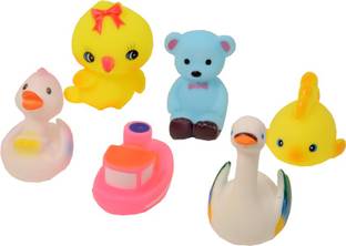Deep Assorted Fun Soft Squeeze Sound Small Toys Set Of6 Bath Toy