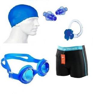 Solutions24x7 BEST QUALITY Swimming costume nose ear plug googles cap combo Swimming Kit
