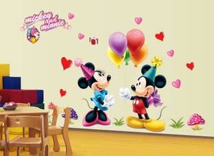 The Splash Famous Cartoons Wall Stickers (Multicolor, Wall Covering Area - 120(w) x 75(h) cm)