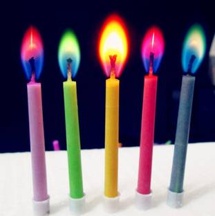 FUNCART COLOR FLAME CANDLE Candle (Multicolor, Pack of 1) Candle