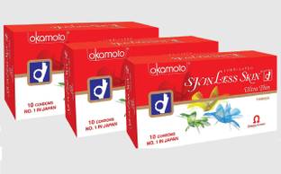 okamoto Skinless Skin Condoms - No.1 in Japan (Pack of 3, 30s) Ultrathin Condom