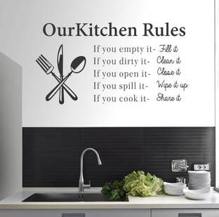 Newway Decals 50 cm New Way Decals- Wall Sticker (7599) ''Kitchen Rules'' Removable Sticker
