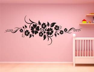 Heaven Decors 89.59 cm Cute Flower and vine wall decal and sticker size(59*89)cm Self Adhesive Sticker