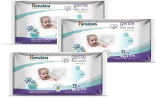 HIMALAYA Gentle Baby Wipes (72+12 Pcs - Packs of 3)