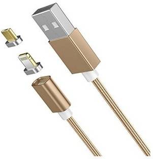 SI Micro USB Cable 1 m USB Metal Magnetic Data Cable 2 in 1 for IOS & Android phones for fast Charging & Data Transmission