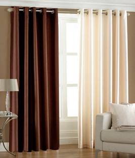 Panipat Textile Hub 213 cm (7 ft) Door Polyester Curtain (Pack Of 2)