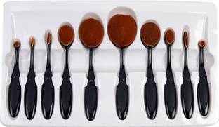 3RB 10 Piece Multipurpose Oval Makeup Brush Set