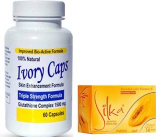 IVORY Ivory Caps Skin whitening capsules and Silka Papaya Soap- 135grams