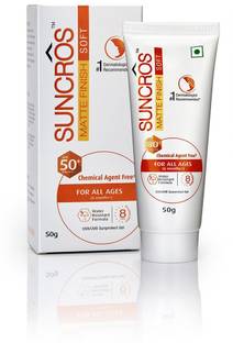 Suncros Sunscreen - SPF 50 PA+++ Matte Finish Soft Sunscreen Gel