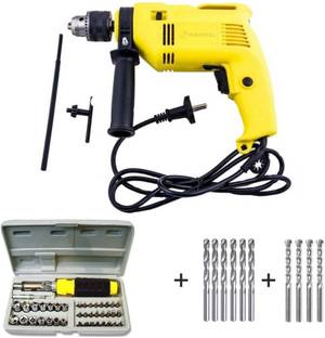 BUILDSKILL 13mm Impact drill Heavy Duty Powerful reversible function + 41pcs Screwdriver Set and 10 pcs High Quality Bits DIY Power & Hand Tool Kit