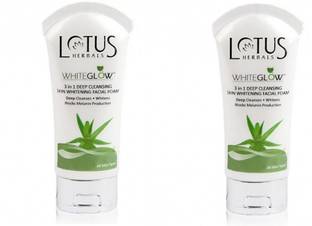LOTUS White Glow 3 In 1 Deep Cleansing Skin Whitening Facial Foam  Face Wash