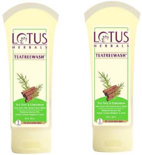 LOTUS HERBALS Tea Tree and Cinnamon Anti Acne Oil Control  (Pack of 2) Face Wash