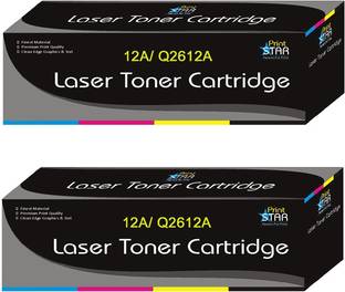 PrintStar 12A / Q2612A Compatible for HP 12A Toner Cartridge For HP LaserJet 1010, 1012, 1015, 1018, 1020, 1022, 1022n, 3020, 3030 Pack Of 2 Black Ink Toner