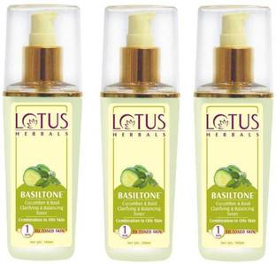 LOTUS HERBALS Basiltone Cucumber & Basil Clarifying & Balancing Toner (Pack of 3) Women