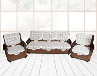Style your home Polyester Floral 3+1+1 Seater Sofa Cover