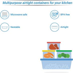 Signoraware Plastic Grocery Container  - 500 ml, 450 ml, 360 ml