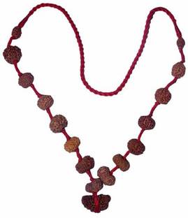 नवकार क्रेएशन Rudraksha Siddha Mala (1-16 Mukhi) Indonesian (Java) Small 12-14mm Thread डोरी नेकलेस