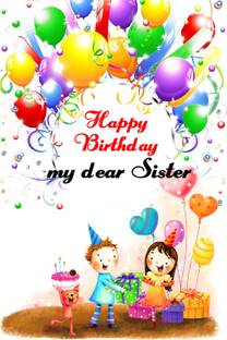 Happy Birthda My Dear Sister Poster Paper Print