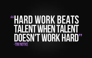 HARD WORK BEATS TALENT WHEN TALENT DOESN'T WORK HARD by -Tim Notke Paper Print